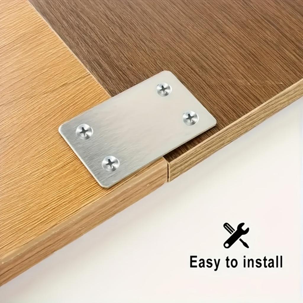 60-Piece Stainless Steel Plate Supports (with Screws) Durable Metal Supports for Furniture Wood Shelves And Cabinets
