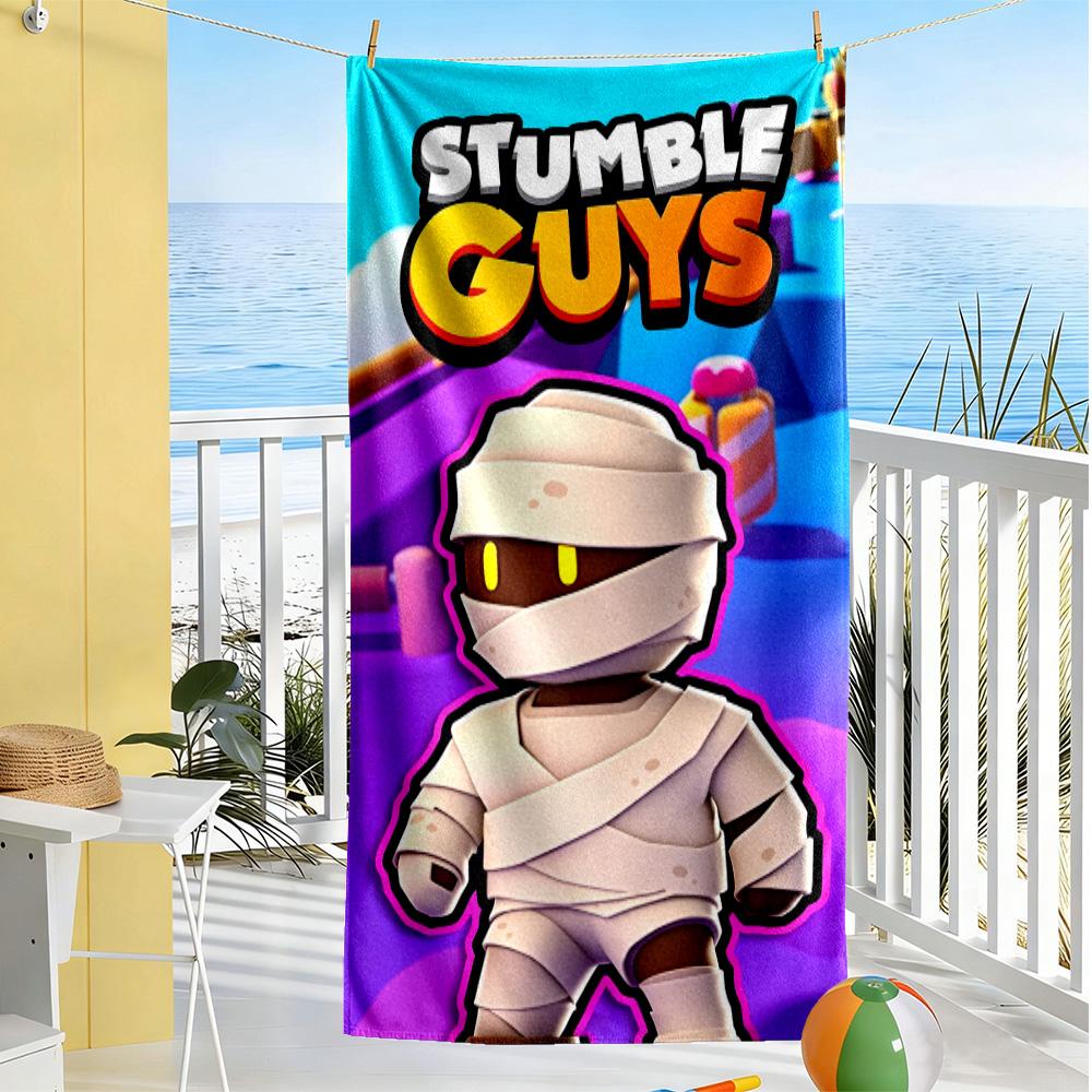 Stumble Guys Beach Towel Super Soft Microfiber Quickdry Fabric Comfortable Lightweight Suitable for Swimming, Gym, Camping, Yoga Vacation