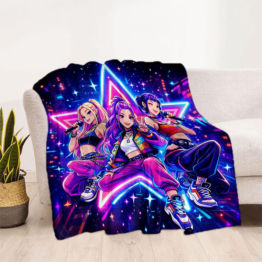 1pc K-Pop Coloring Book Blanket Comfortable Soft Lightweight Multi Seasonal Blanket for Travel Camping Picnics Sofa Office Bedroom Gift Friends
