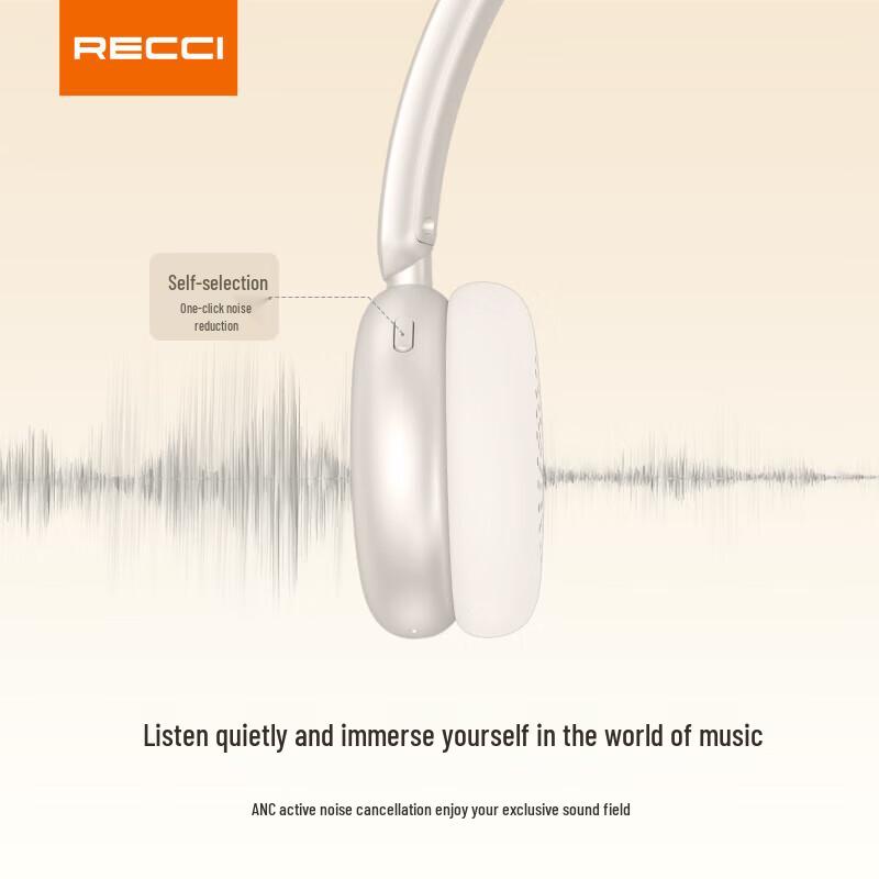 Recci REP-W95 Over-Ear Noise-Cancelling Wireless Headphones