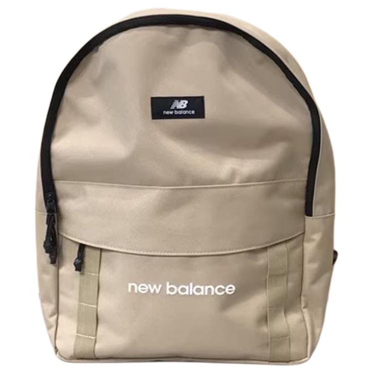 New Balance Fashionable Versatile Printed Zipper Closure Fabric Backpack Unisex backpack Off-White LAB33405-CRM