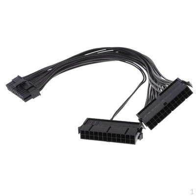 Dual PSU Power Supply 24-Pin Adapter Cable Electronic Cord