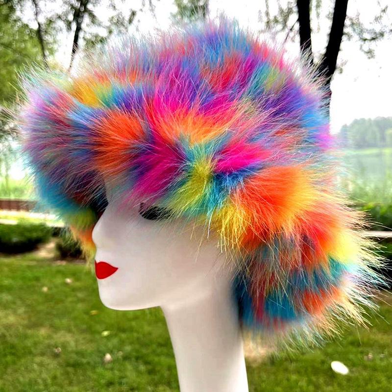 1PC Bucket Hat for Women Thick Plush Winter Faux Fur Fashion Fisherman Cap Furry Luxury