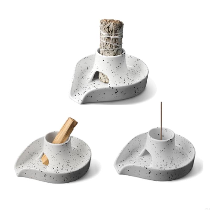 

62KD Incenses Holder with Ashes Catcher Tray for Relaxation Ceramics Bowl CHINA