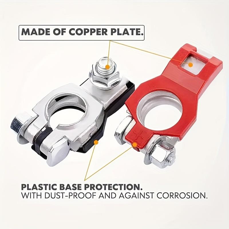Positive and Negative Car Battery Cable Terminal Top Posts with Plastic Bottom, Battery Terminal Connectors (1 Pair)