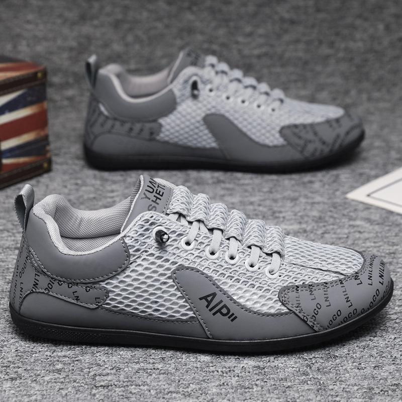 Summer Men's Flat Shoes 2025 New Breathable Mesh Sport Casual Shoes Fashion Non-slip Board Shoes Trendy Zapatillas De Hombre