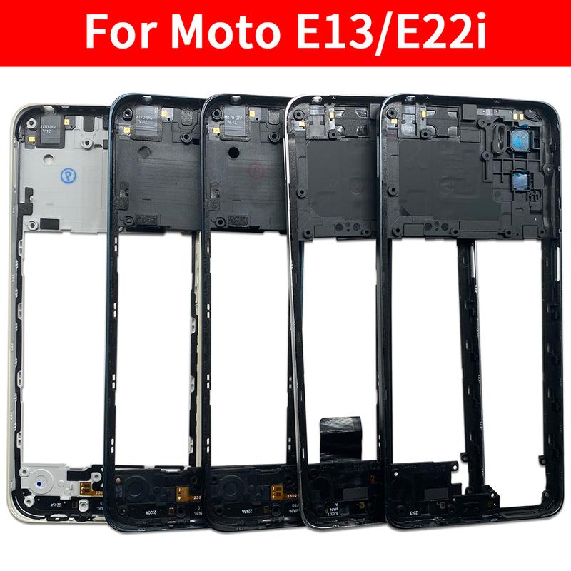 Middle Frame For Moto E13 E22i Middle Housing Cover with Side Buttons Lens Frame Replacement Parts