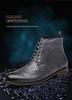 Men's Brogue Ankle Boots: Carved Cowhide High-Top, Pointed Toe, Autumn/Winter Fashion, Large Size.