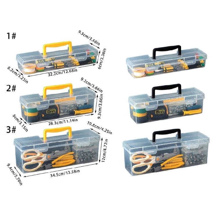 Clear Hardware Storage Box With Handle Perfect For Organizing Supplies And Workshop Tools Handheld Toolbox