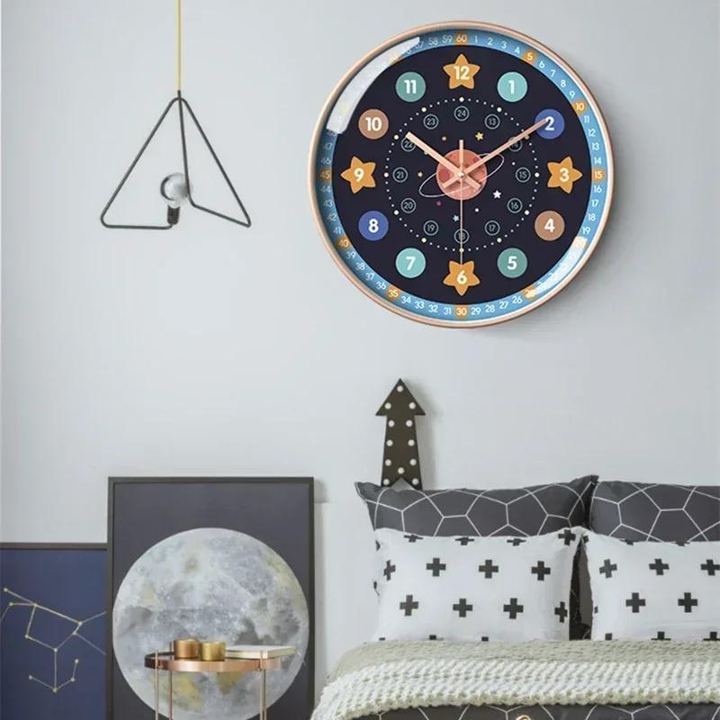 Neue 8 Zoll Runde Wanduhr Modernes Design Leise Zeitmesser Für Kinder Wohnzimmer Schlafzimmer Lernuhren Dekorationszubehör