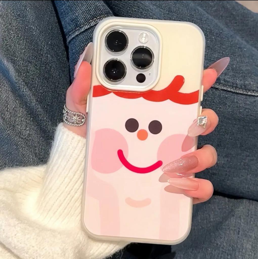 Cute square face expression applies to iPhone16/17promax mobile phone case Apple 15 skin matte 13/14 set