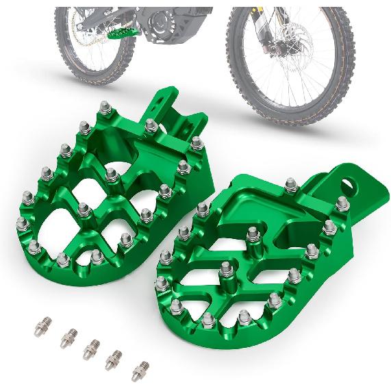 

Dirt Bike Foot Pegs,Motorcycle Footpegs Wider Foot Pegs Rest Pedal CNC for KLX 110 KLX110 2002-2024 KLX110L 2010-2024 KX60 1998-2003 Quenching зелений