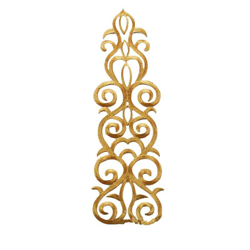 Diy Performance Clothing Decorative Iron-on Patch Sticker Embroidery Gold Silver Thread Yarn Costume Dress Geometric Applique