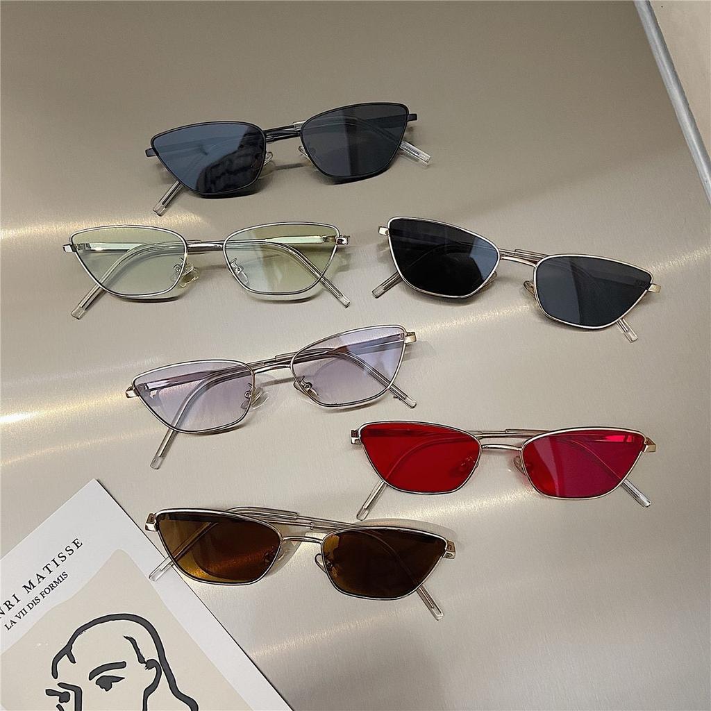 New Cat Eye Small Metal Sunglasses Fashion Women Outdoor Street Po Sun Glasses Sunshading UV Protection Eyewear