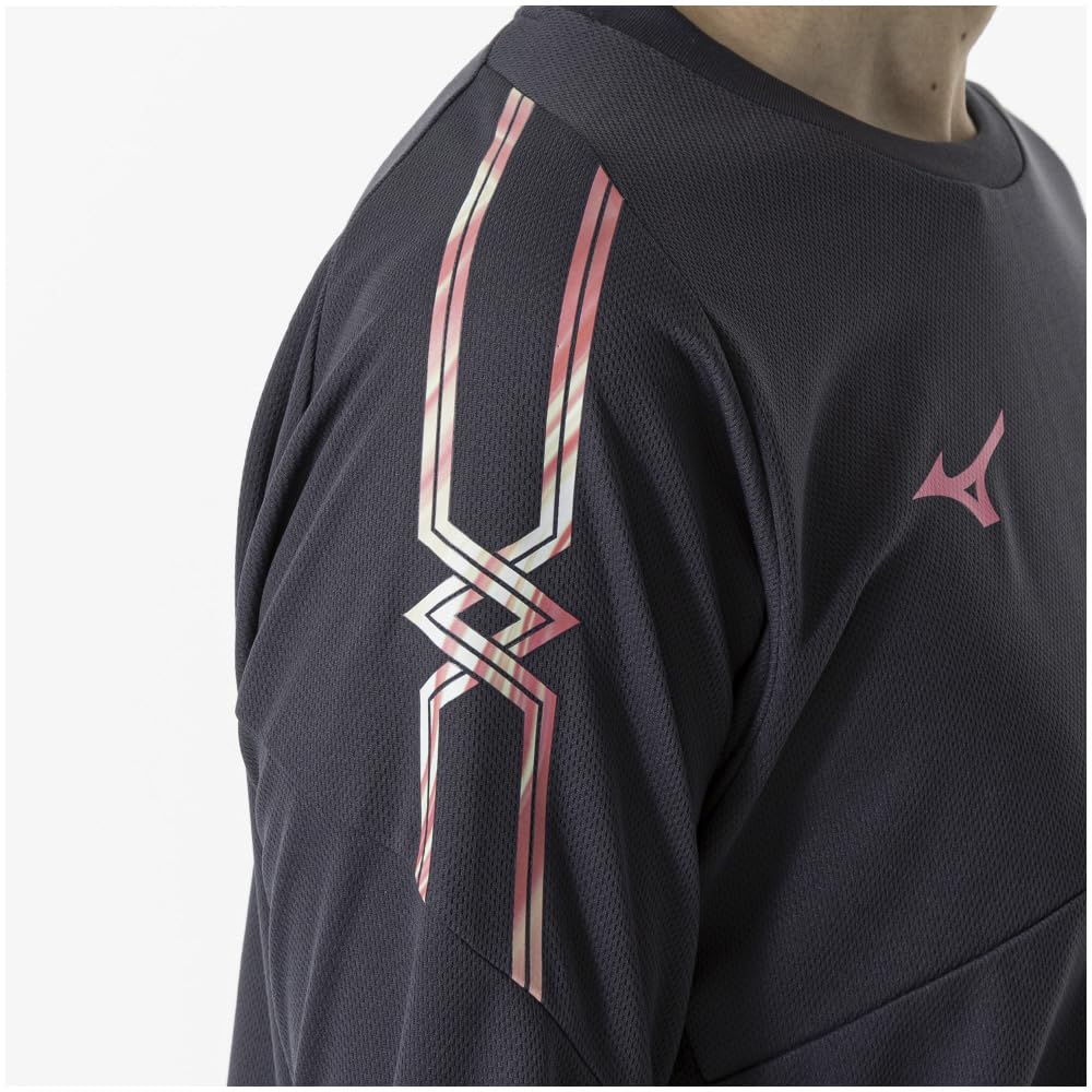 Mizuno 32MAA630 Training Long Sleeve Ombre Size L MC-LINE Wear, T-Shirt, Moisture-Wicking, Quick-Drying, Blue-Gray,
