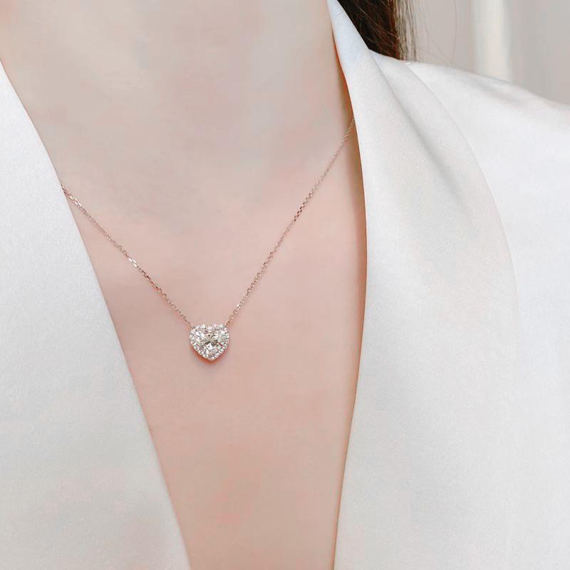 Xiaomi Huitan Heart Women Pendant Necklace Romantic Wedding Party Simple Style Accessories Inlaid Shining CZ Fashion Lady Jewelry Gift