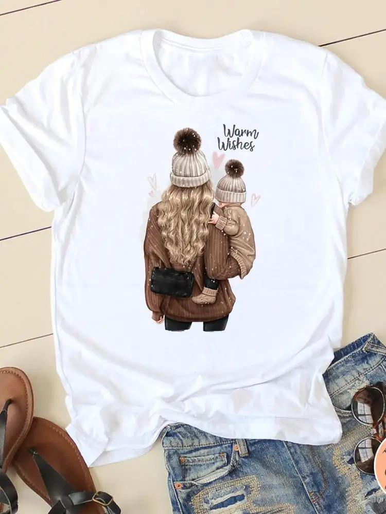 ZX TEE Sweet Love Mother Mama Mom Streetwear Fashion Girls T-Shirts Harajuku Clothes Short Sleeve Summer Tees Casual Female O-Neck Tops