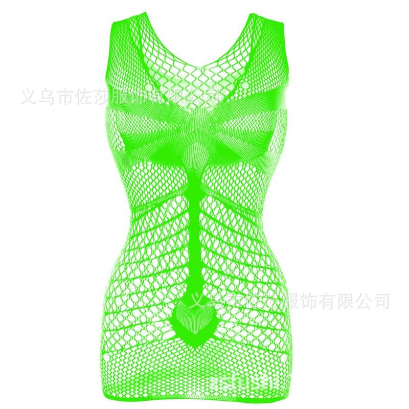 Sex Underwear New Hollow Mesh Transparent One-piece Pajamas Nylon Fine Woven Jacquard