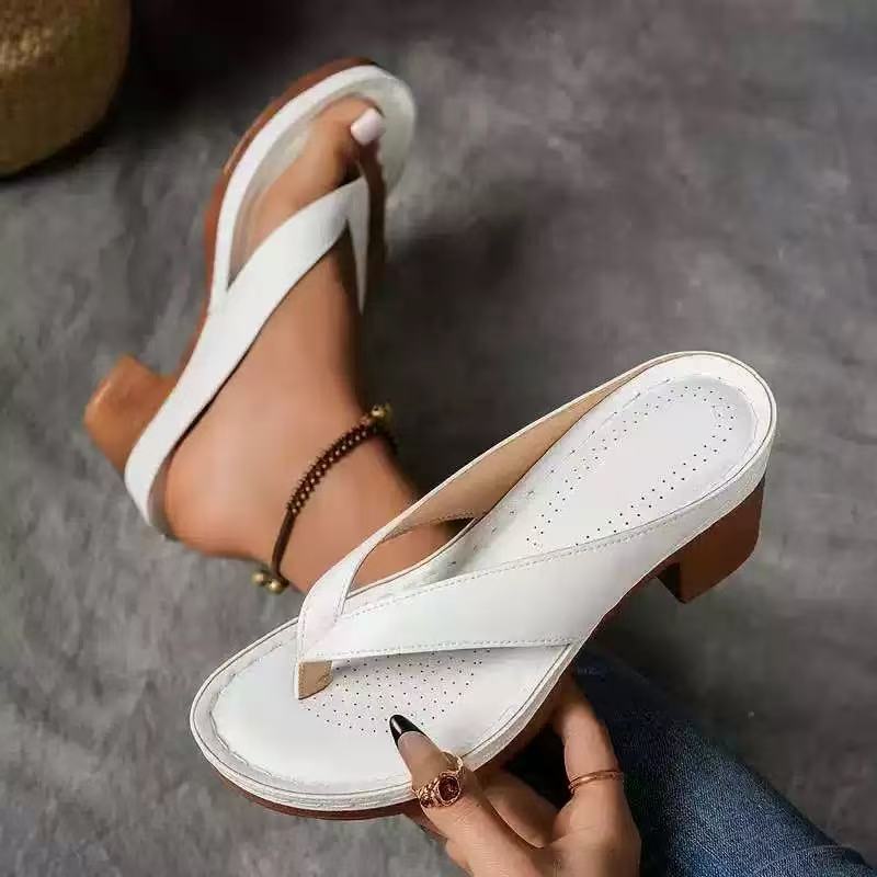 Fashion Low Shoes Hoof Heels Rome PU Fabric Rubber Shoes Low Hoof Heels Rome Rubber Fabric