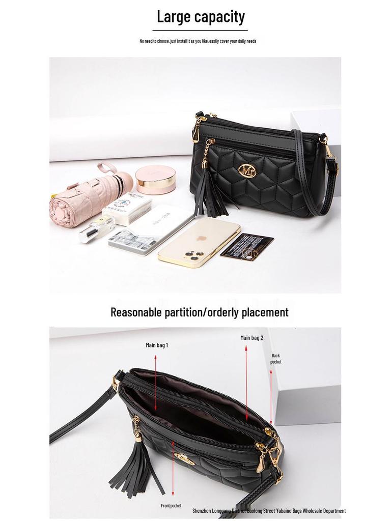 2024 Women's Multi-Layer Embroidered Shoulder Bags - Hot-Selling, Stylish Messenger Bags