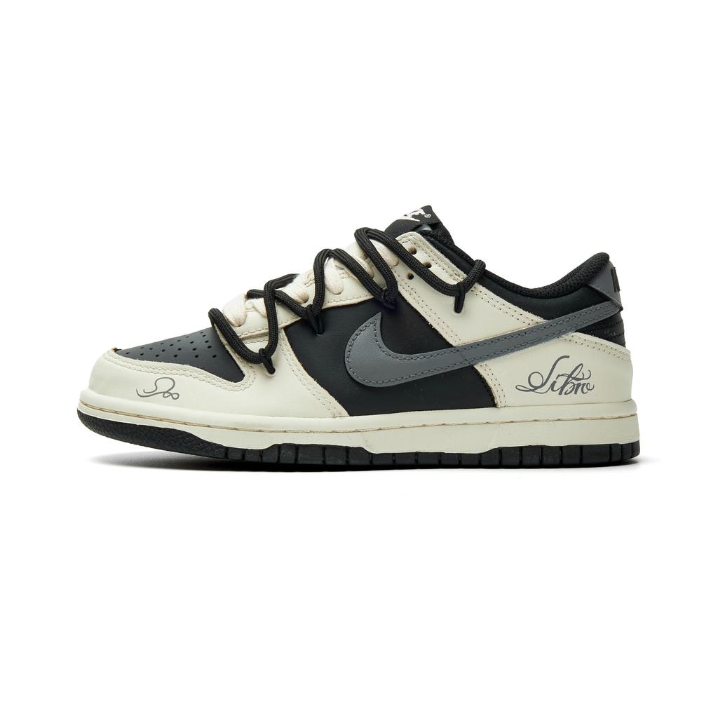 Nike Dunk Abrasion Resistant Low Top Skateboard Shoes Unisex Beige Gray Black HF5441-100(Team970-)