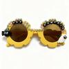 New men's and women's Halloween party skeleton ghost sunglasses pearl letter ghost glasses