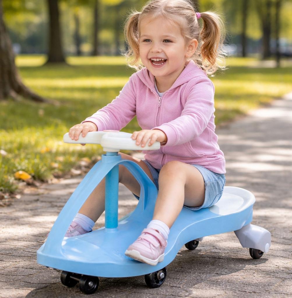 [5] Gravity Tretauto mit leuchtenden Rädern für Kinder LED BLAU ALV-U146N