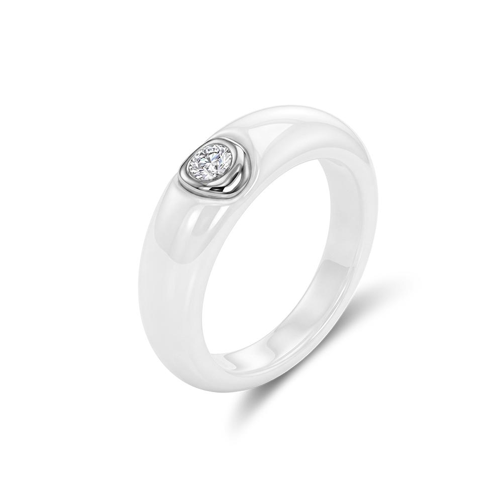 

Effie Queen Stainless Steel Metal Ceramic Finger Ring Waterproof Minimalist Texture Dainty Zircon Ring Jewelry Accessories STTR 9