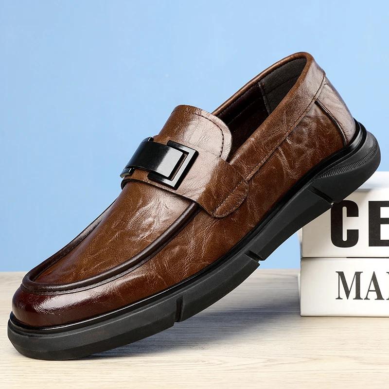 

Модные мужские лоферы из натуральной кожи, роскошный бренд, слипоны, повседневная обувь для платья, модная удобная обувь для вождения на открытом воздухе для мужчин, кроссовки для ходьбы 44 коричневый