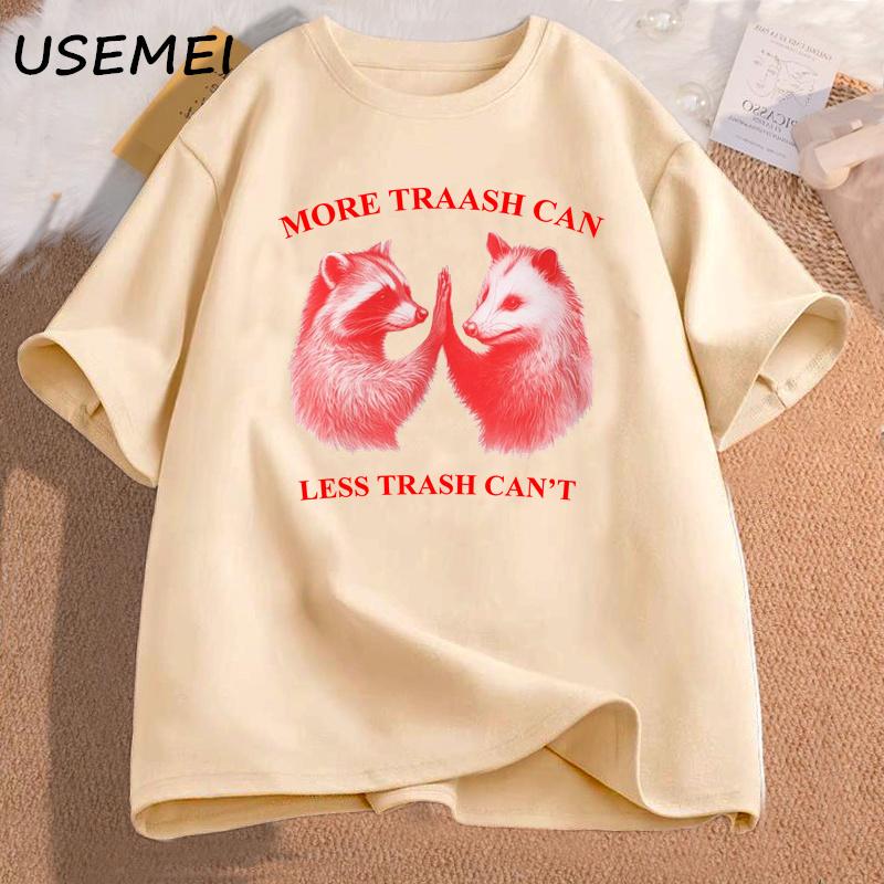 Mai mult Coș de gunoi Mai puțin Coș de gunoi Tricou Bumbac Îmbrăcăminte supradimensionată pentru bărbați Tricouri grafice Tricouri unisex cu decolteu O Haină pentru bărbați Îmbrăcăminte de stradă