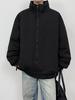 Men's Winter Maillard Stripe Cotton Jacket with Stand Collar - Japanese Neutral Style, Thick and Loose