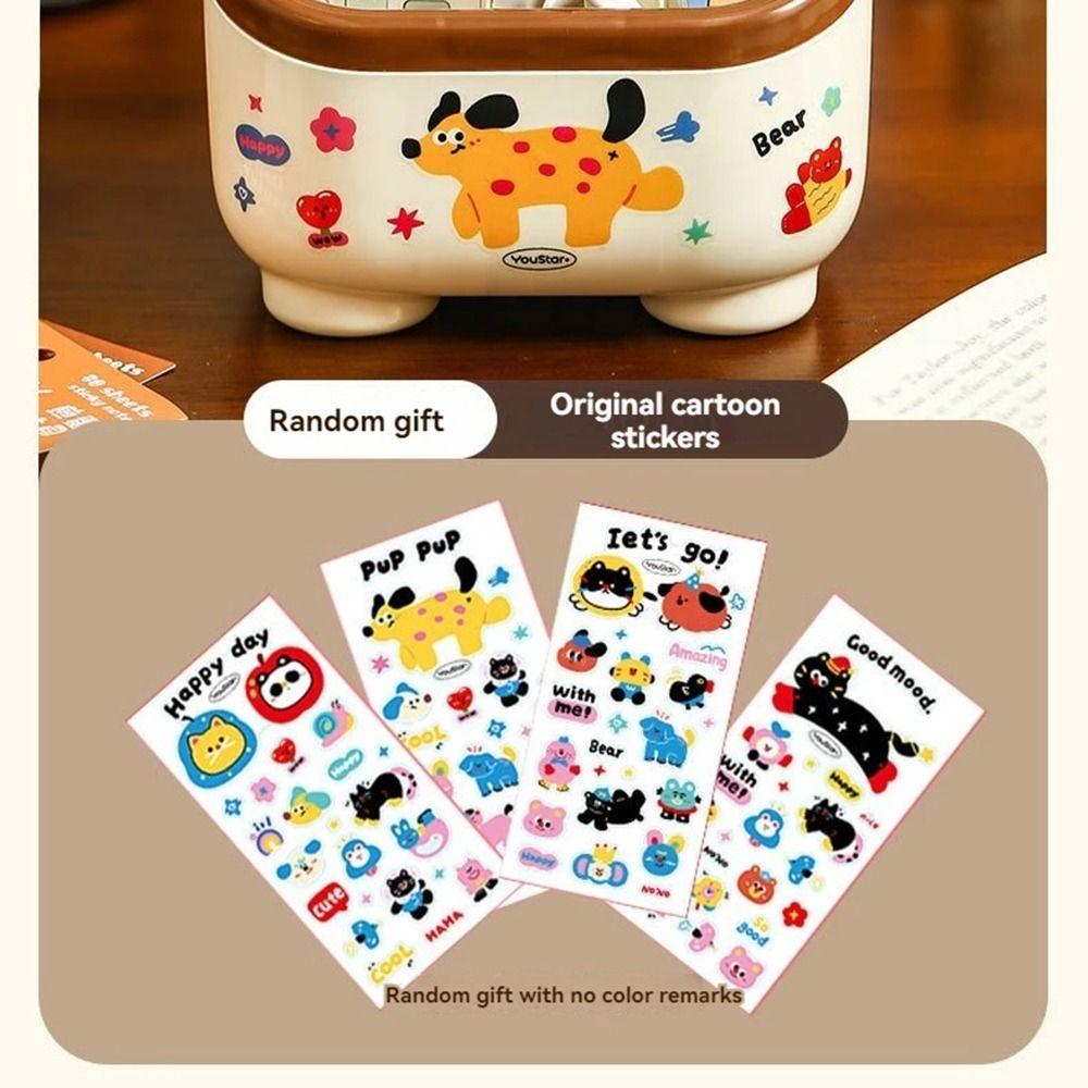 Large Capacity Desktop Pen Holder Cartoon Desktop Container Durable Pencil Organizer  School