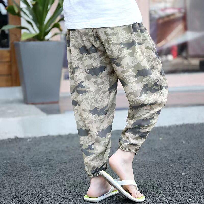 Boys Summer Loose Harem Long Pants Kids Printed Casual Baggy Comfy Trousers