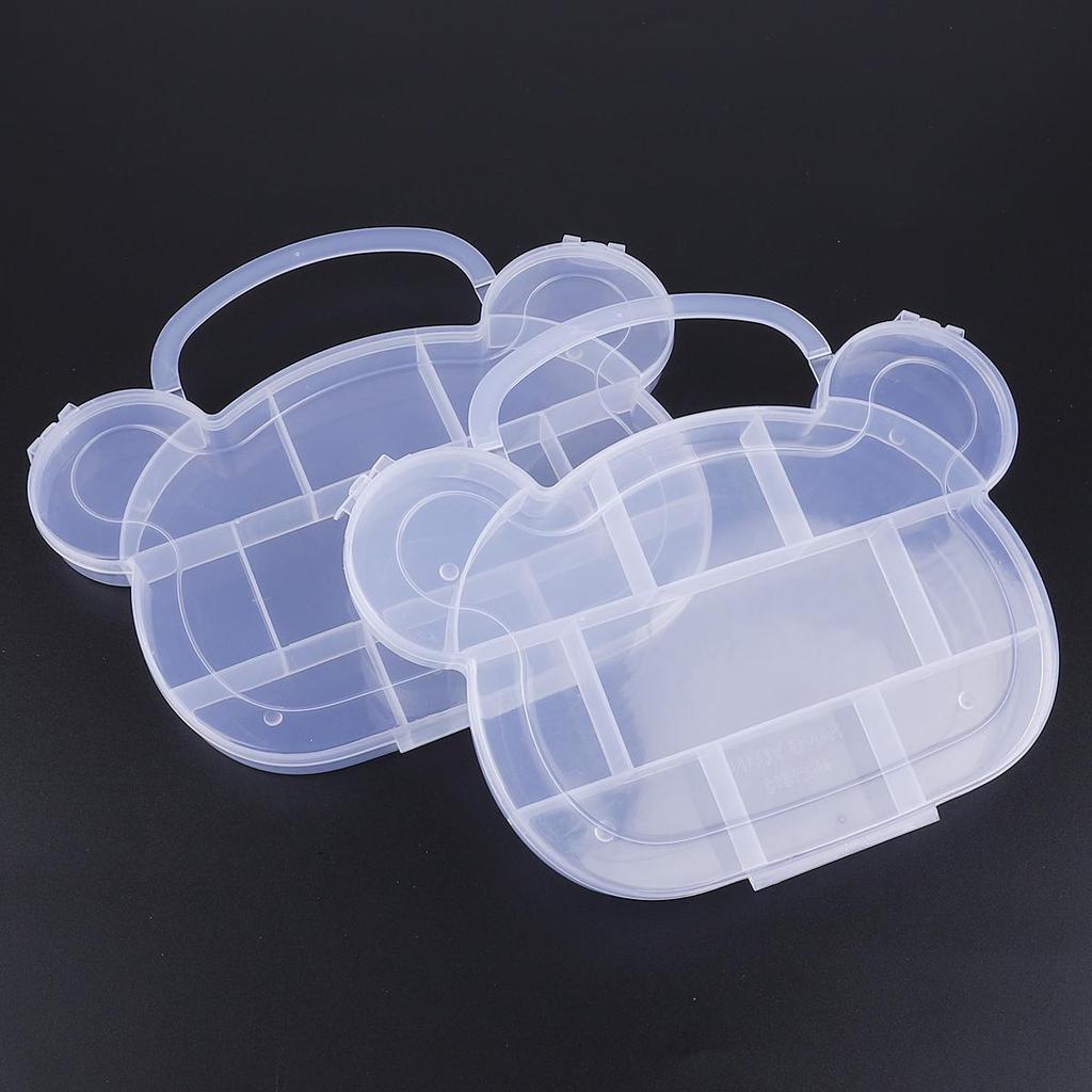 PVC Adjustable Practical Bear Storage Box Bead Ring Box Jewelry Presentation Organizer