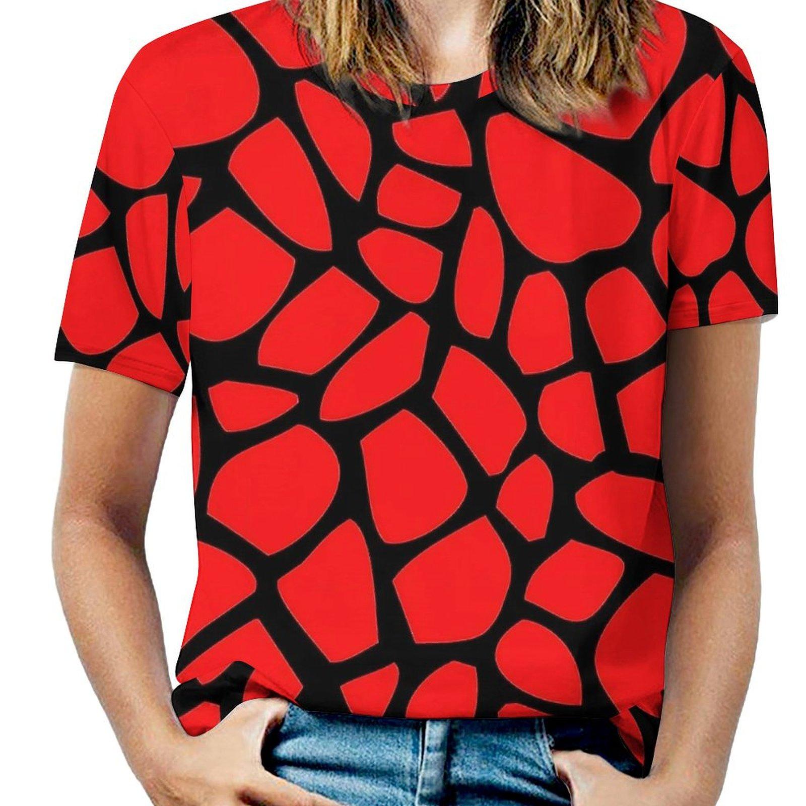 

Летние футболки с 3D-принтом жирафа, футболка с изображением кожи животных, женская футболка с коротким рукавом, свободная футболка, одежда 6XL