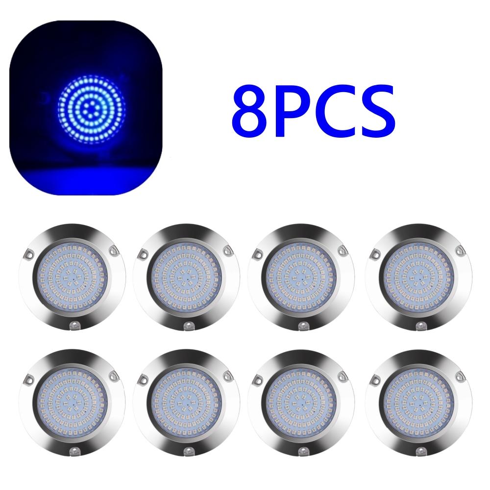 8PCS Underwater Marine Light 90LED Subnautica Boat Lighting Sailing Boat Speedboat 12v 24v 60W Stainless Steel Transom Light