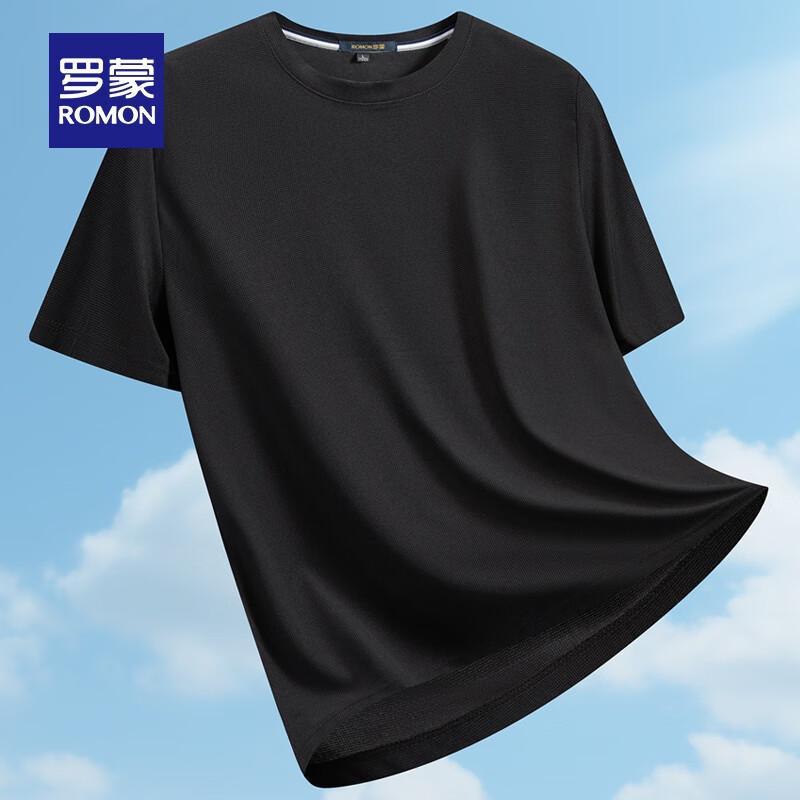 Luomeng Men s Ice Silk Waffle Quick-Dry Round Neck T-Shirt 180