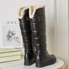 Winter Warm Pink White Snow Boots Women Shoes Low Heels Knee High Boots Female Platform Plush Long Botas Mujer Black 34-43