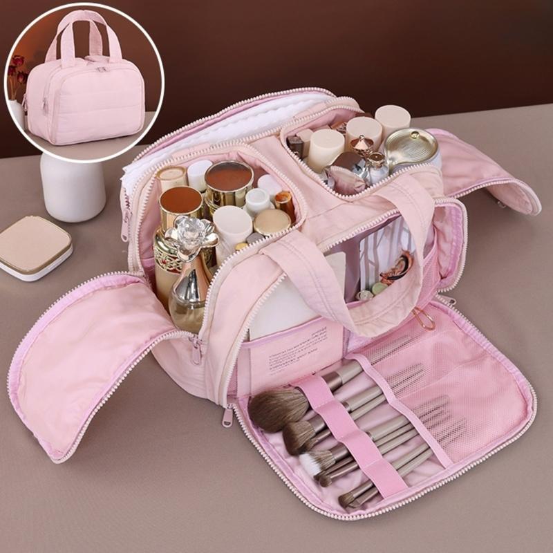 Travel Friendly Makeup Storage Bag With Multiple Compartments Waterproof Materials Cosmetic Organizers for Women