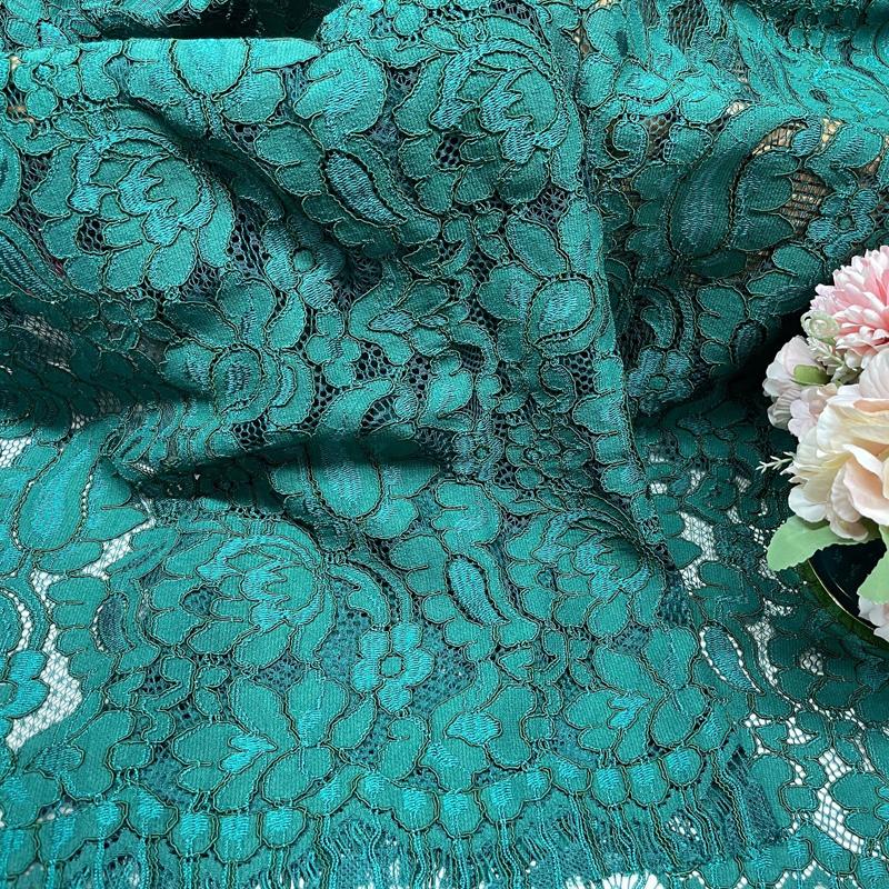 Lace Fabric 150x150cm for Dresses Clothes Sewing White Blue Hollowed-out Plain Cloth Heavy Press Yarn Three-dimensional Mesh