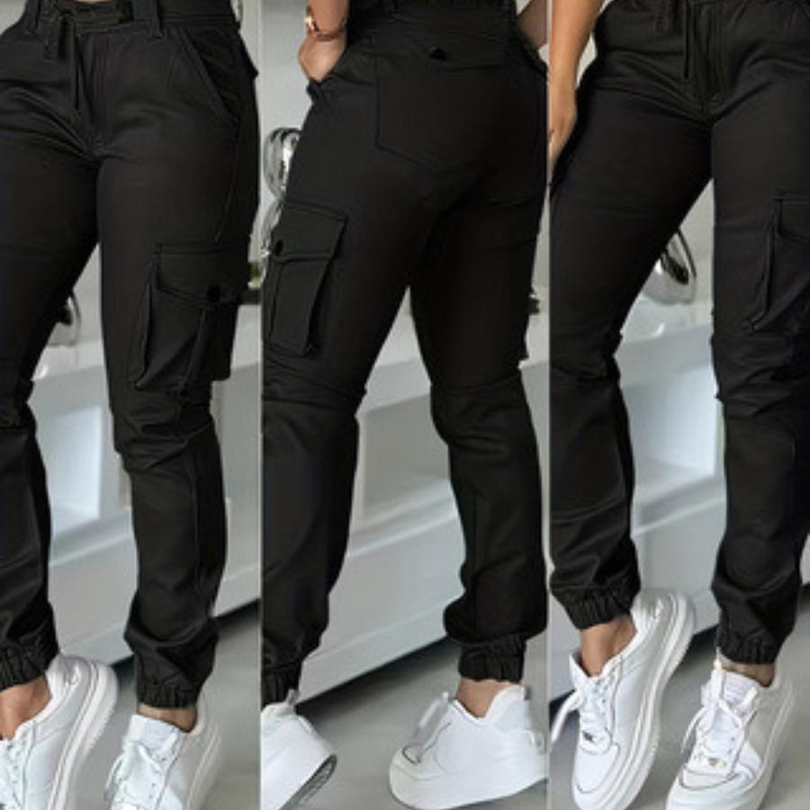 Women's Longline Cargo Pants ,Multi-Pocket, Cuffed, Casual & Athletic Style