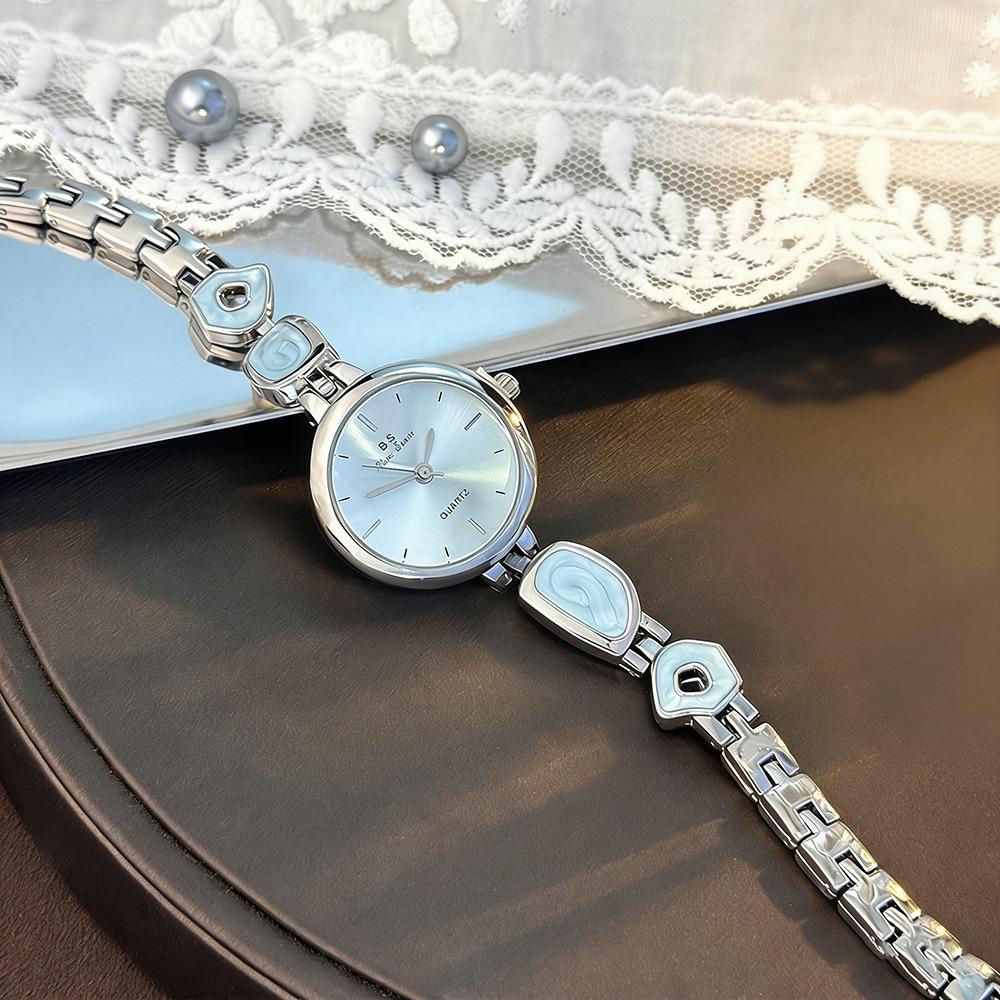 

New Irregular Bracelet Watch Button Design Elegant Quartz Watch Metal Gift Bracelet Quartz Watch Women