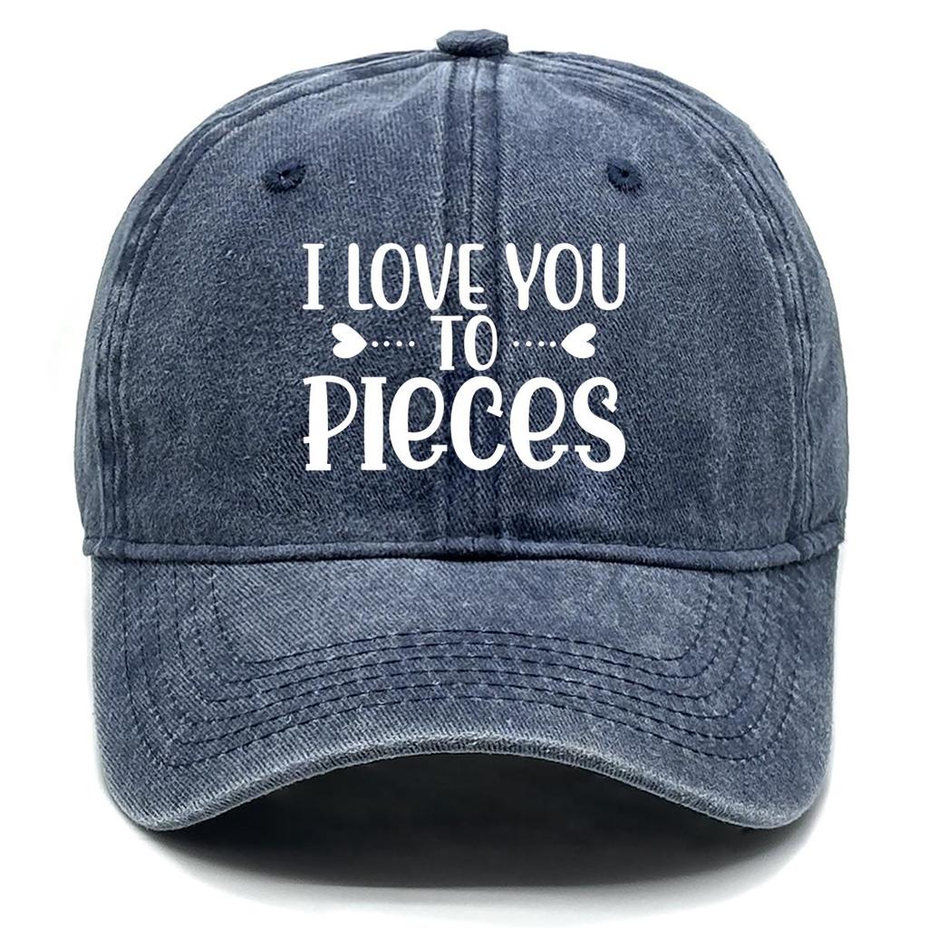 Ich liebe dich in Stücken" Aufdruck Verstellbare Baseballkappe, Muttertag Damenmütze Leichte Passform Lässig Unisex Snapback Sonnenhut