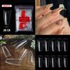 500PCS Natural Transparent Ballerina Almond  Round End Full/Half Ballet Coffin French False Nail Tips Fake Toenail Tip Manicure