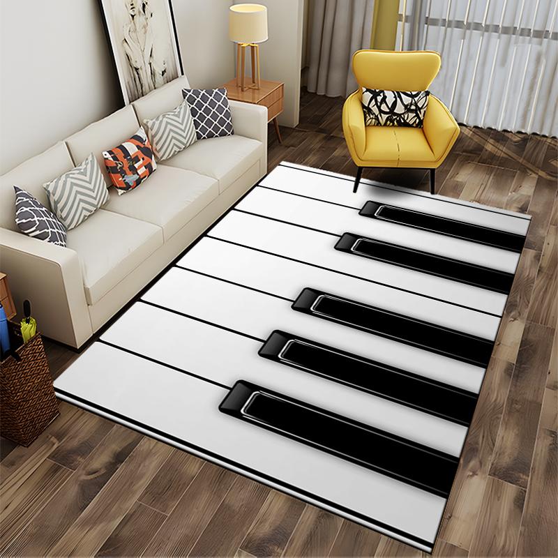 Moderner Klaviertastatur-Druckteppich für Wohnzimmer Heimdekoration Geeignet für den Einsatz als Anti-Rutsch-Matte für Wohnzimmer Schlafzimmer Sofas