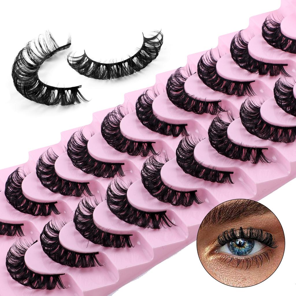 10 Pairs Of Curled False Eyelashes D Song Thick Curl Planting Grafting Natural Eyelashes