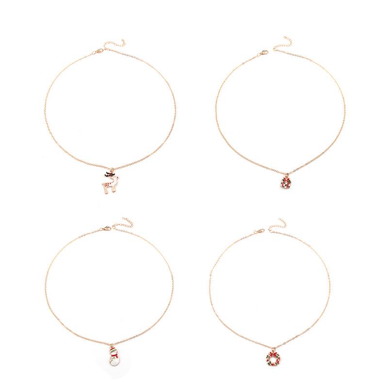 Christmas Ornaments: Reindeer Snowman Necklace & Cartoon Sweater Chain for Women