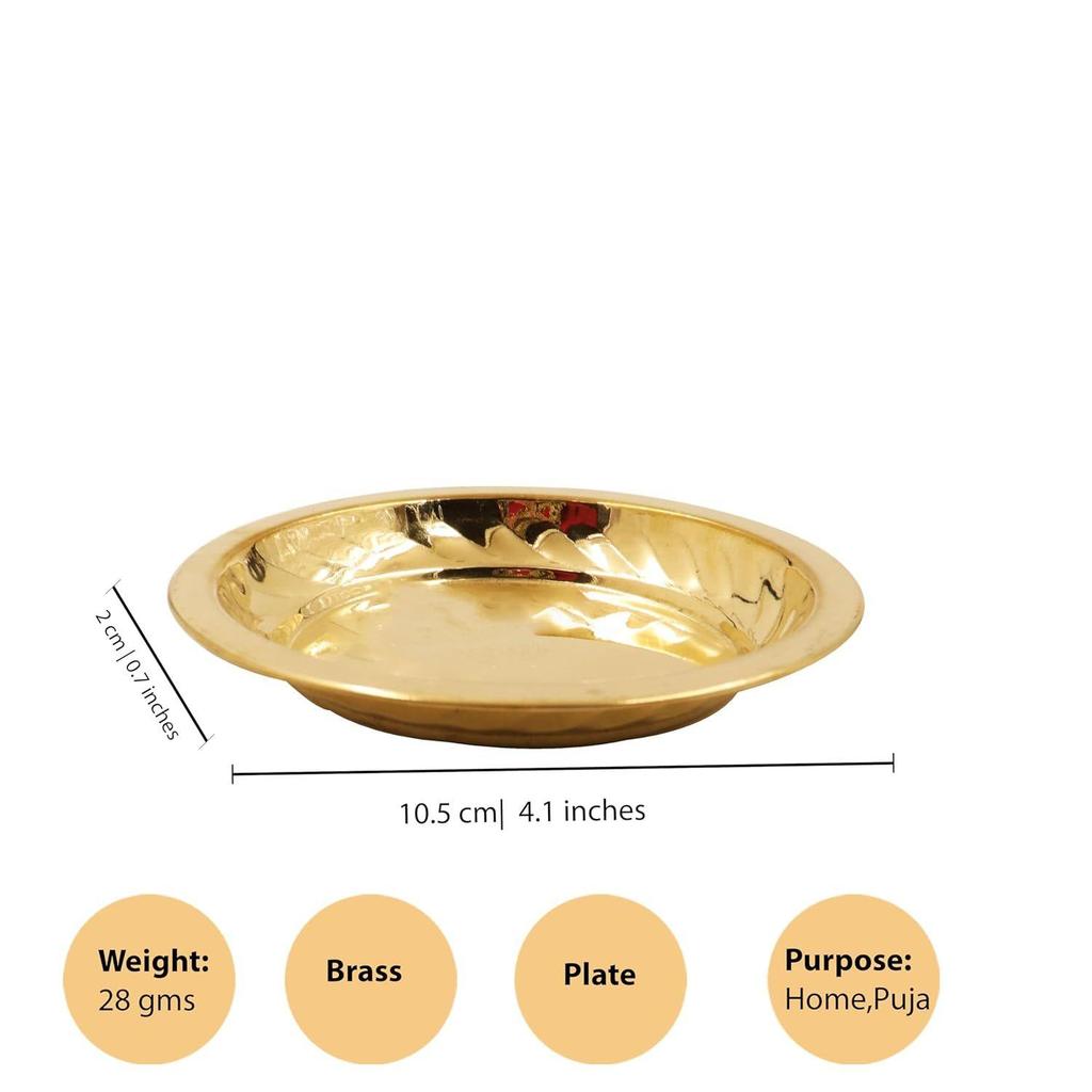 Brass Plate with 11 Kuber Coins for Pooja|Puja Lakshmi Kubera Coin Set for Wealth|Prosperity & Vastu|Bobby Plate with 11 Coins