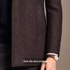 Antonio Men's Padded Fine Wool Blend Twill Overcoat