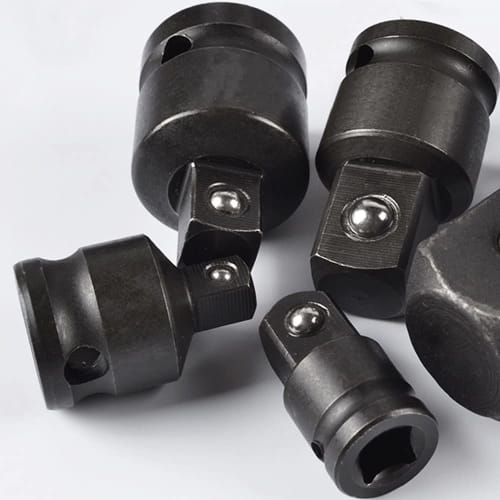 KIMLONTON Set of 4 Socket Adapters, Drive Conversion Sockets for 6.35mm (1/4"), 9.5mm (3/8"), and 12.7mm (1/2") Power Drills